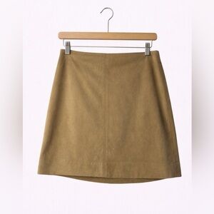 J. Crew Factory Tan Faux Suede Mini Skirt Size 2 Classic A-Line Neutral Chic